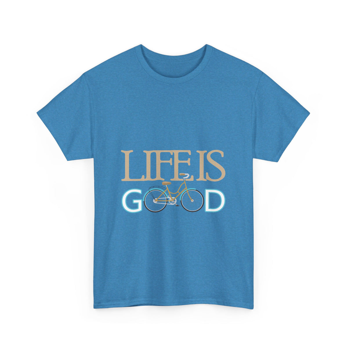 Life Is Good T-Shirt in Heather Sapphire colour