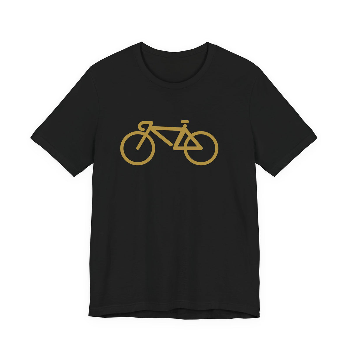 Gold Bicycle graphic cycling T-shirt - Black front view