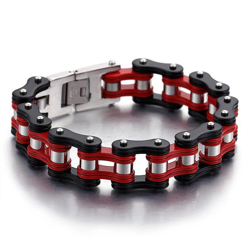 Cycolinks Red/Black Mens Bike Bracelet