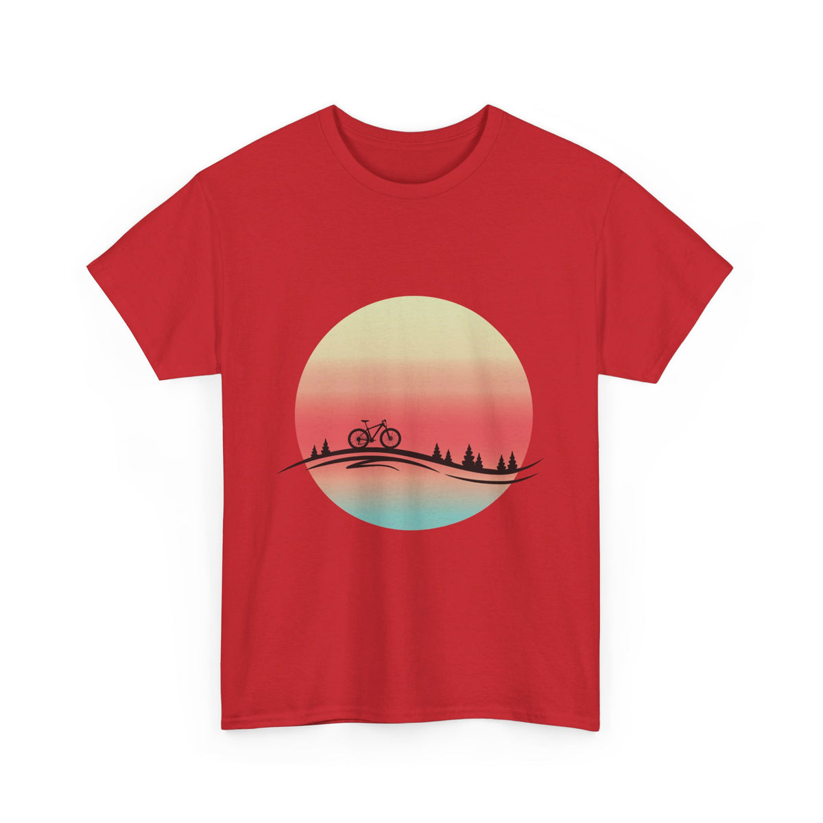 Sunset Cycle T-Shirt in Red colour