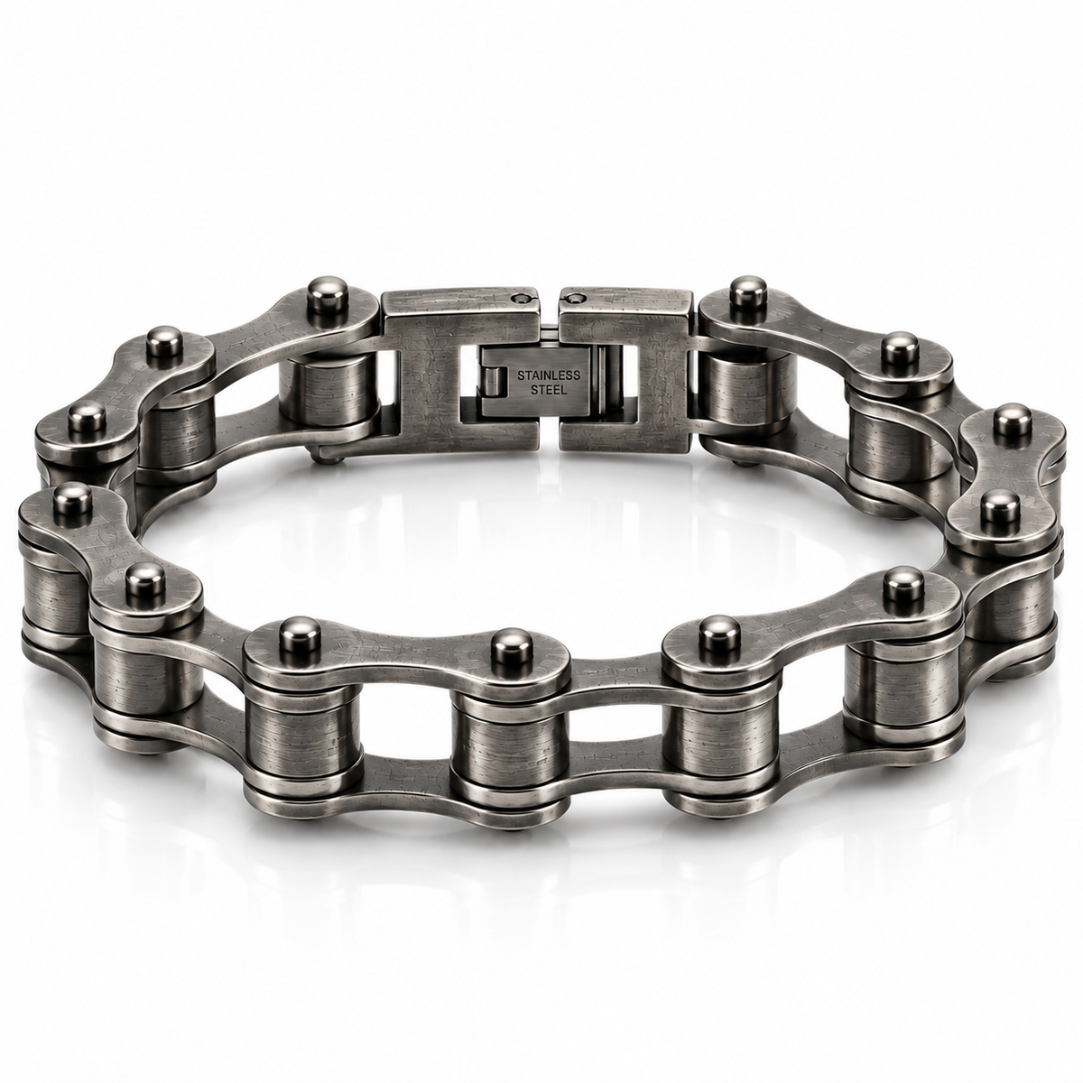 Rustic Silver Bike Chain Bracelet – 10mm