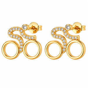 Matching Velorosa bicycle stud earrings with sparkling stones
