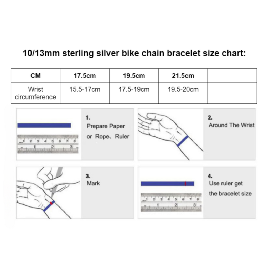 Cycolinks 925 Sterling Silver Bike Chain Bracelet 10mm/13mm - Cycolinks