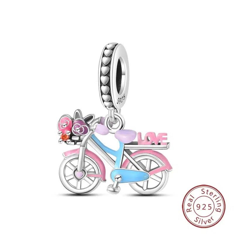 Love Ride Sterling Silver Bicycle Charm