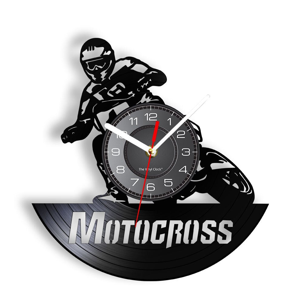 Professional Motocross Rider Vinyl Clock
