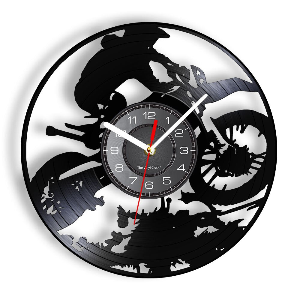 Dirt Bike Vinyl Clock