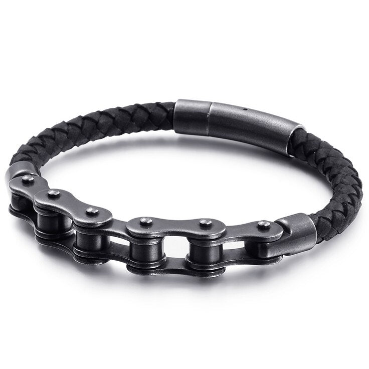Cycolinks Leather Bike Chain Bracelet - Cycolinks