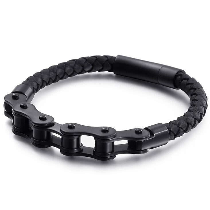 Cycolinks Leather Bike Chain Bracelet - Cycolinks