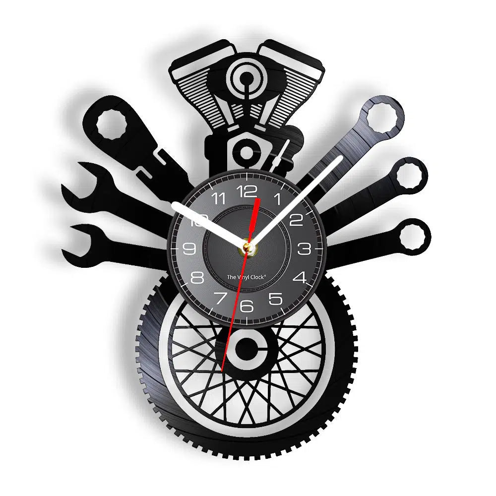 Cycolinks Motorcycle Repairs Vinyl Clock - Cycolinks
