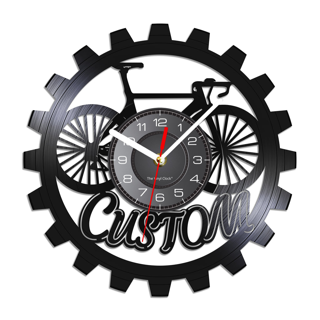 Cycolinks Custom Name Bicycle Vinyl Clock - Cycolinks