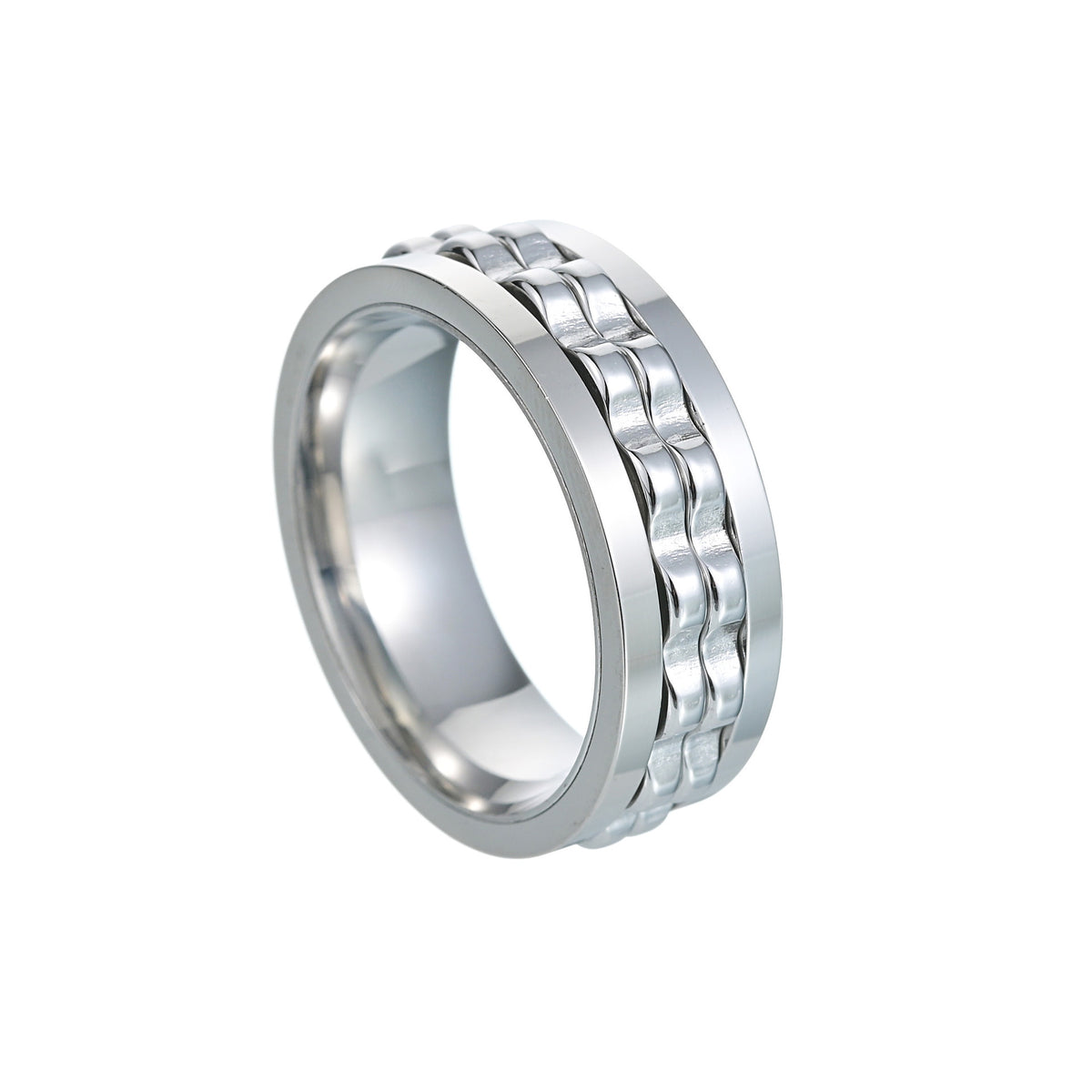 Gear Spinner Ring in Silver colour