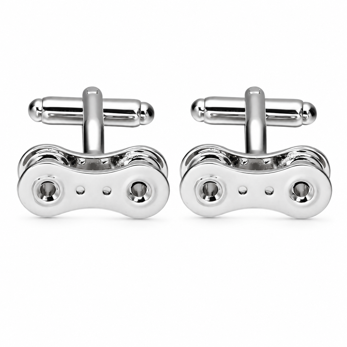 Cycolinks Bicycle Chain Link Cufflinks — product photograph on white background