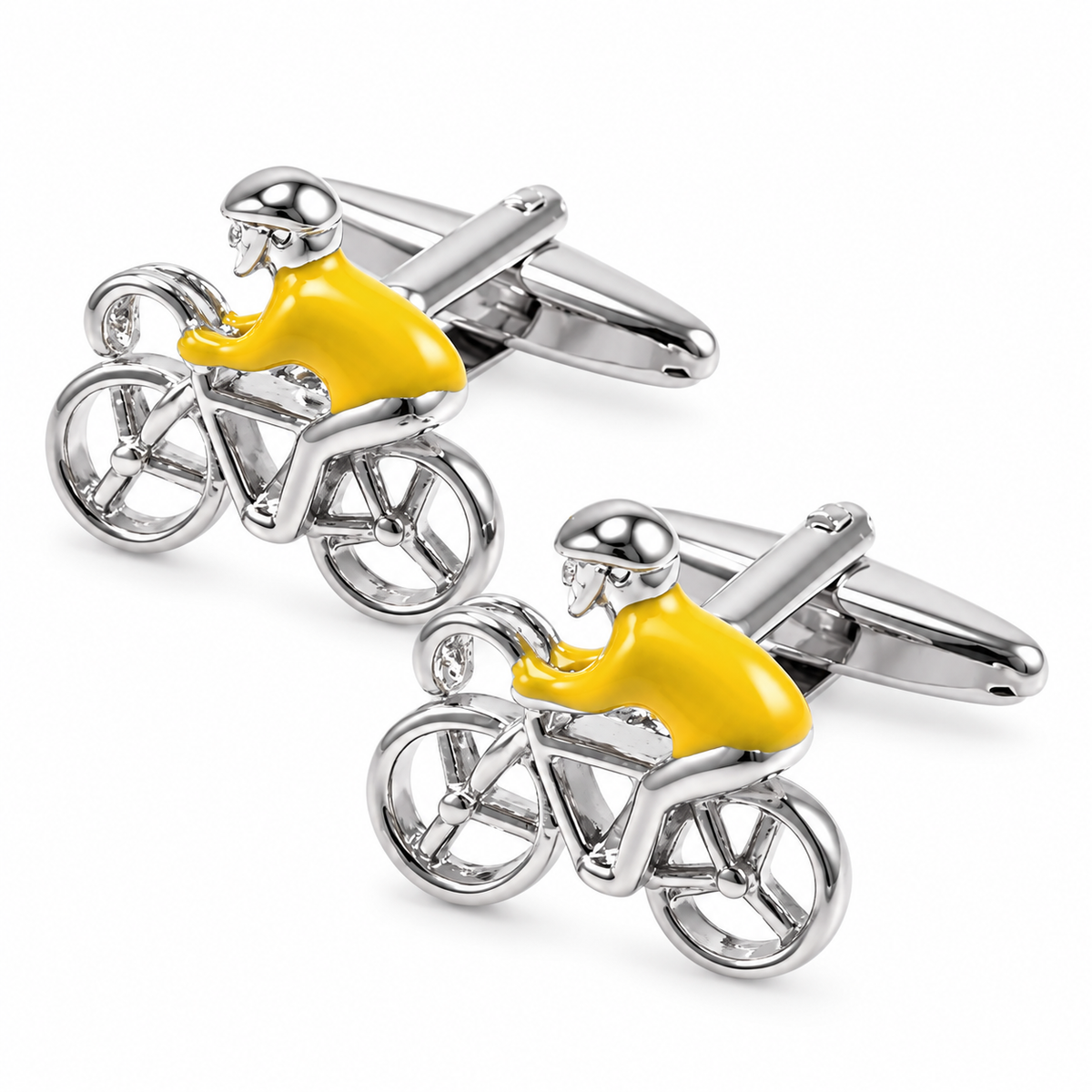 Cycolinks Racing Bicycle Cufflinks — product photograph on white background
