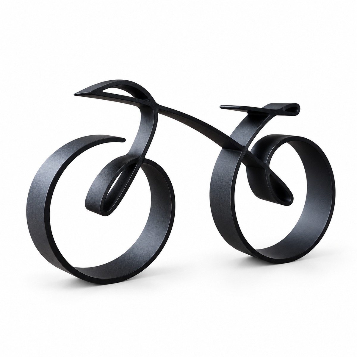 Minimalistic Bicycle Sculpture - Modern Art for Cycling Enthusiasts — complete product on a white background