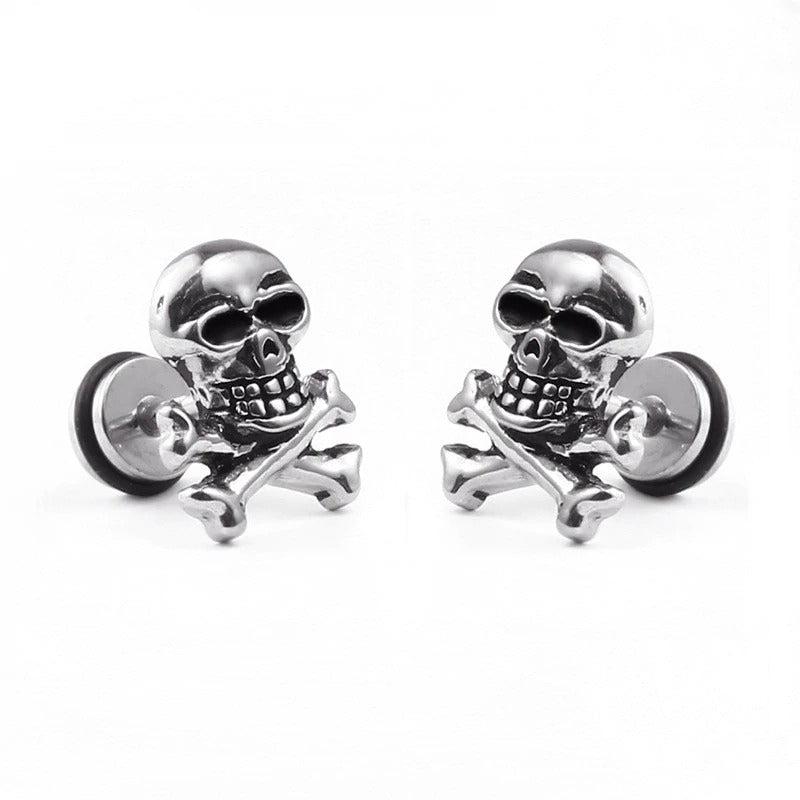 Cycolinks Skull & Crossbones Stud Earrings - Cycolinks