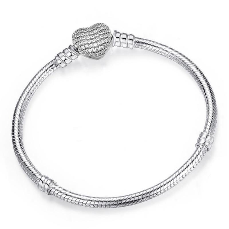 Stainless Steel Snake Chain Charm Bracelet