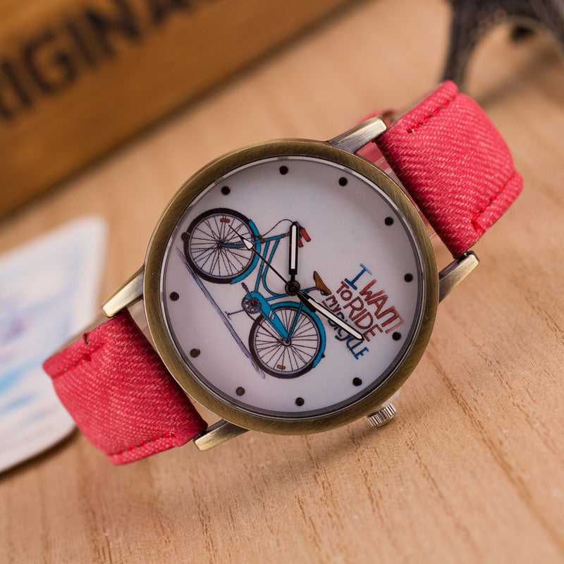 Cycolinks Vintage Denim Quartz Watch - I Want To Ride My Bicycle - Cycolinks