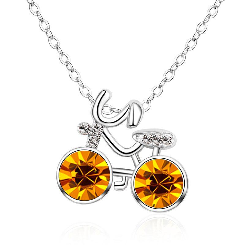 CZ Bicycle Necklace in Gold colour
