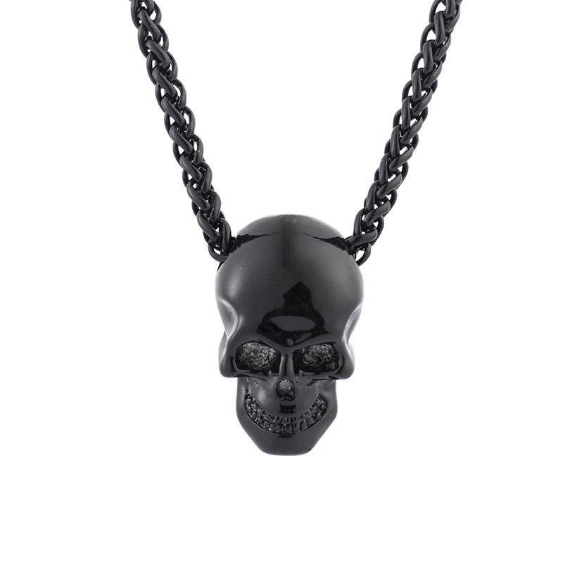 Punk Skull Necklace in Black colour