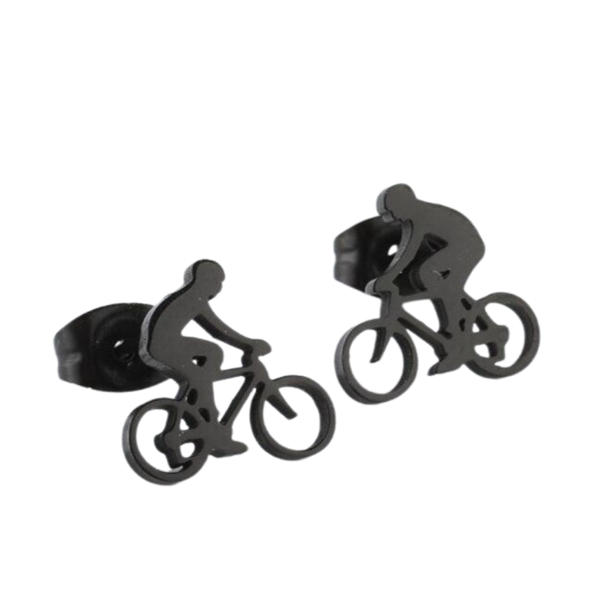 Cycolinks Titanium Steel Cycling Stud Earrings - Cycolinks