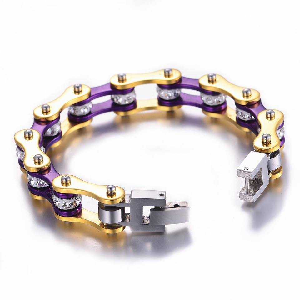 Cycolinks Purple Gold Crystal Bracelet - Cycolinks