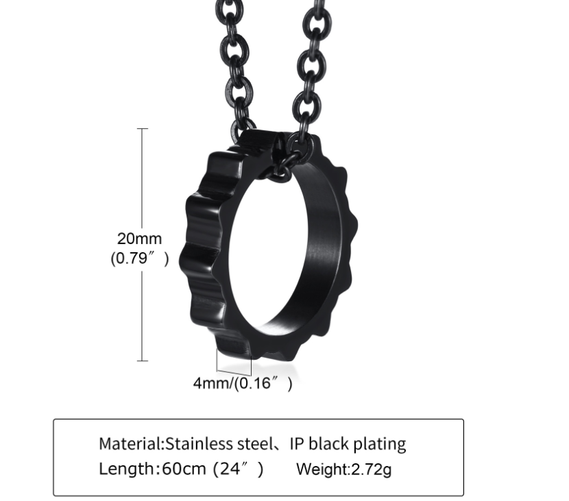 Cycolinks Chain Ring Biker Necklace - Cycolinks