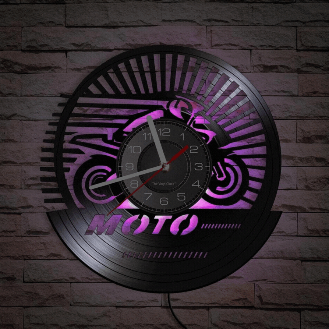 Moto Vinyl Clock