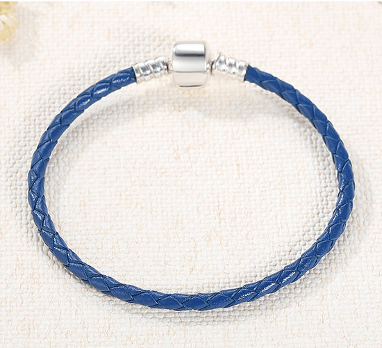 Cycolinks 925 Sterling Silver & Braided Leather Rope Chain Bracelet - Cycolinks
