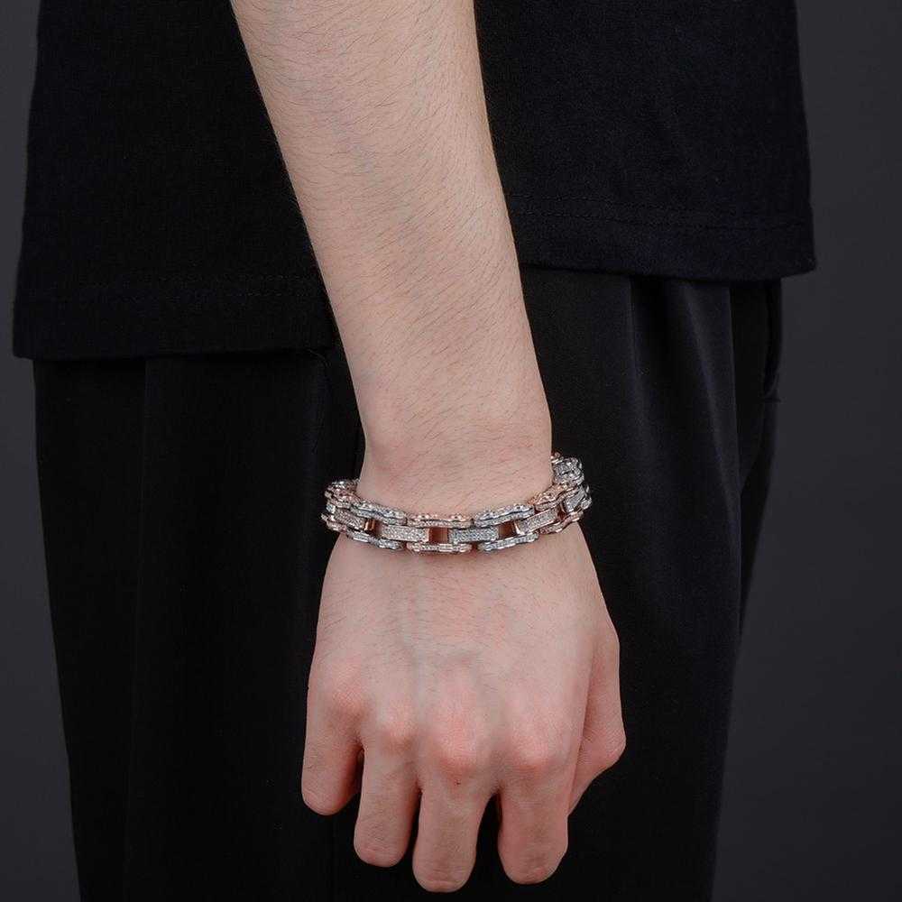 Cycolinks Bling 15mm Fully Covered in Cubic Zirconia Bike Chain Bracelet - Cycolinks