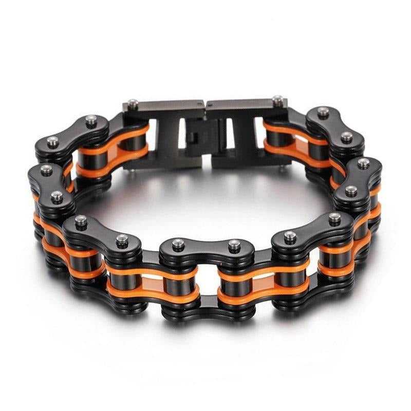 Cycolinks Black & Orange Bike Chain Bracelet - Cycolinks
