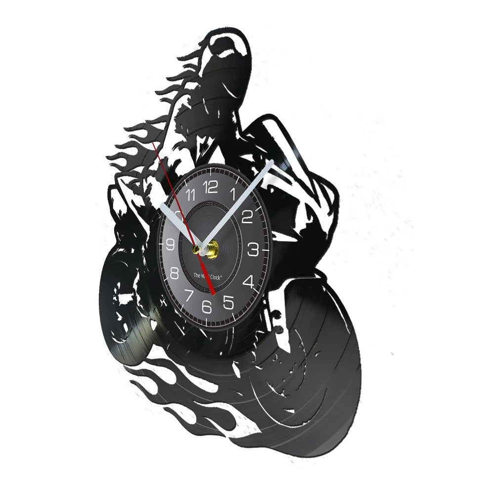 Cycolinks Professional Motorbike Rider Vinyl Clock - Cycolinks