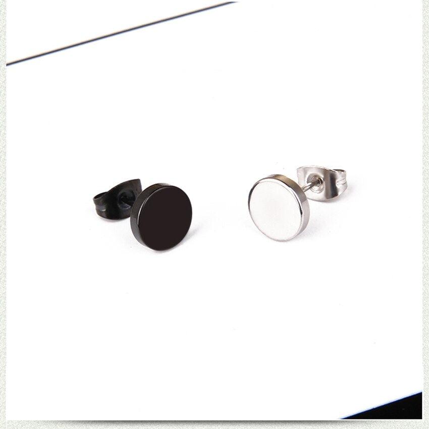 Classic Stainless Steel Stud Earrings in Silver colour