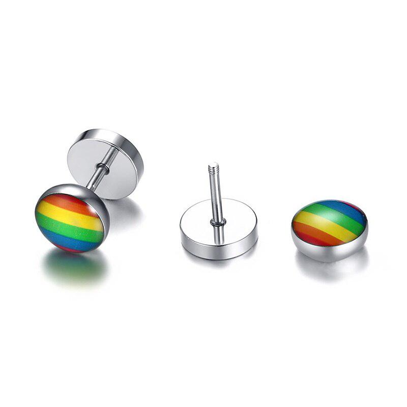 Cycolinks Pride Rainbow Stud Silver Earrings - Cycolinks
