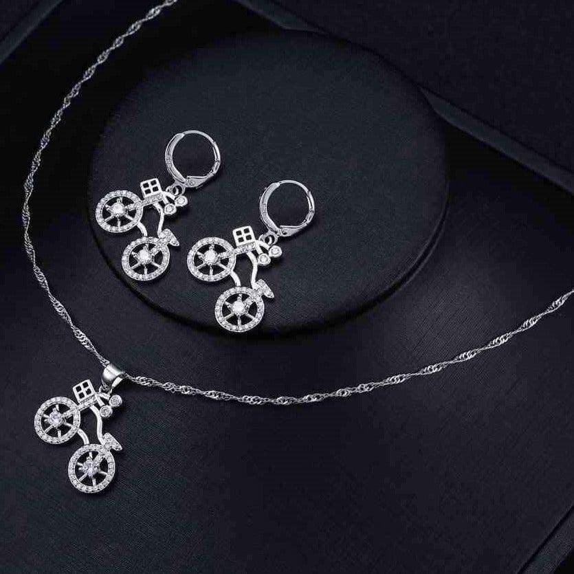 Cycolinks Bicycle Earring & Necklace Set - Cycolinks