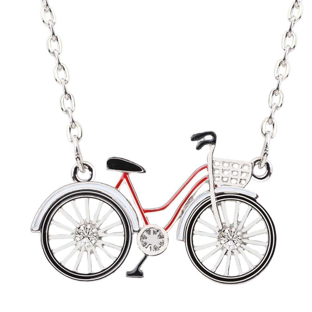 Colourful Bicycle Necklace in Black colour