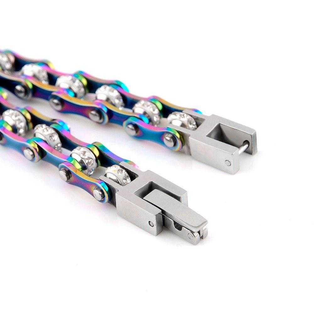 Cycolinks Rainbow Crystal Bike Chain Bracelet 7mm - Cycolinks