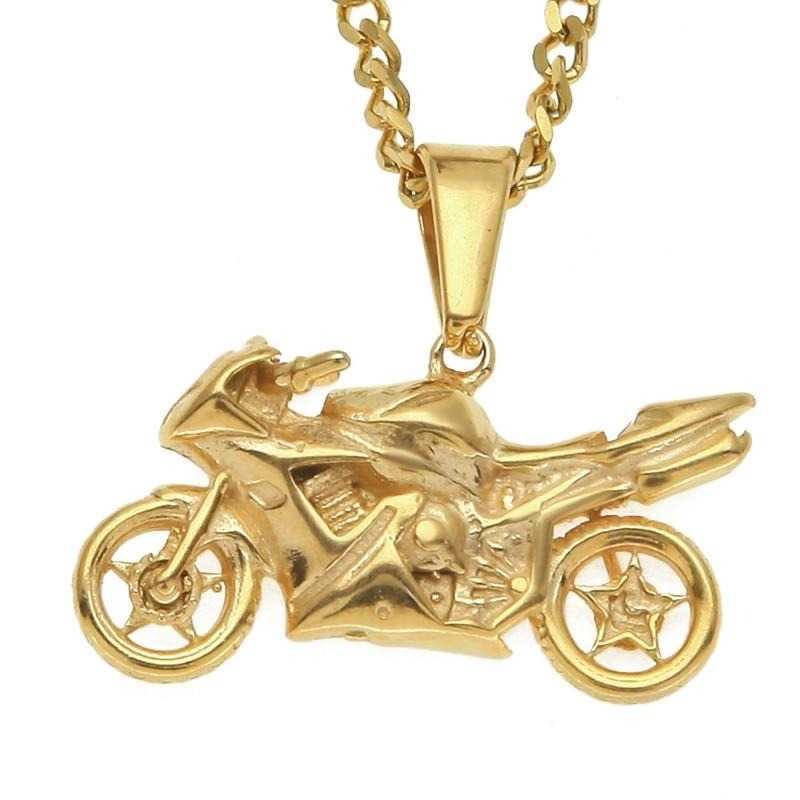 Gold-plated Motorcycle Necklace