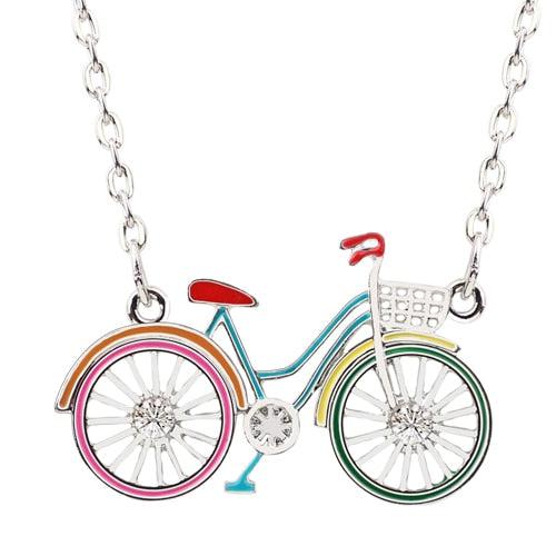 Colourful Bicycle Necklace in Multicolor colour