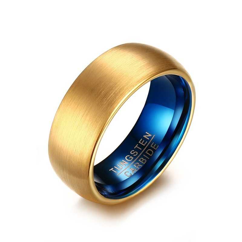 8mm Matte Tungsten Carbide Ring in Gold colour