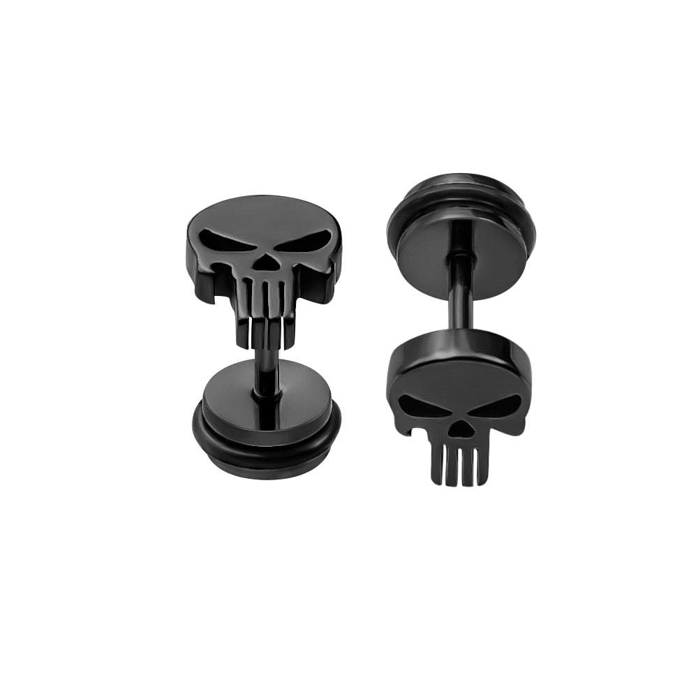Skull Stud Earrings in Black colour