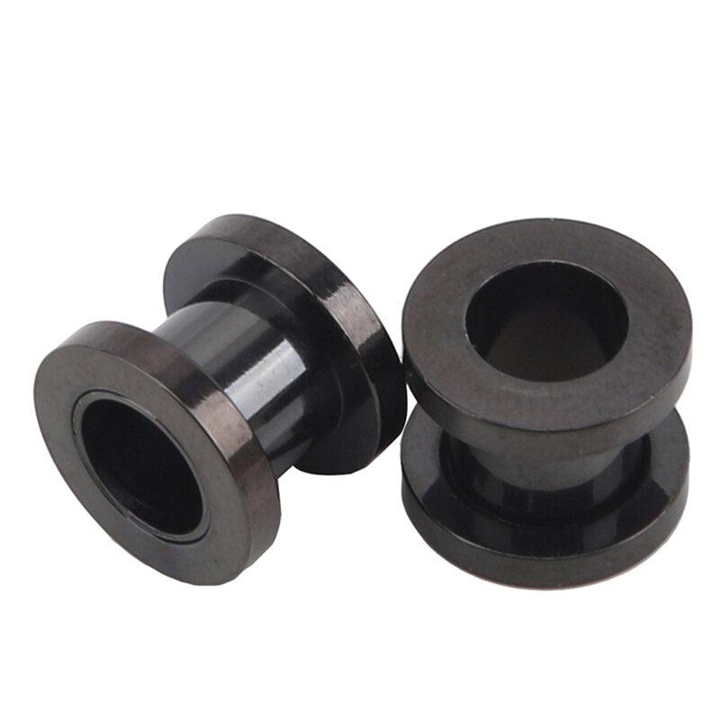 Chainring Bolt Tunnel Earrings in Black colour