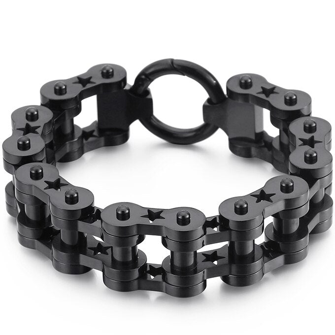 Star Bike Chain Bracelet in Black colour