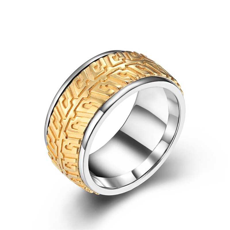 Tyre Tread Spinner Ring 2.0 in Gold colour