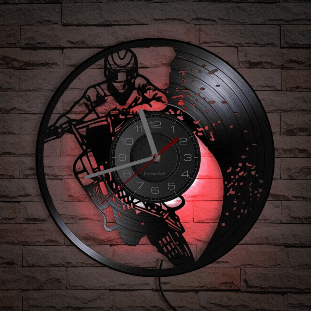 Motocross Vinyl Clock