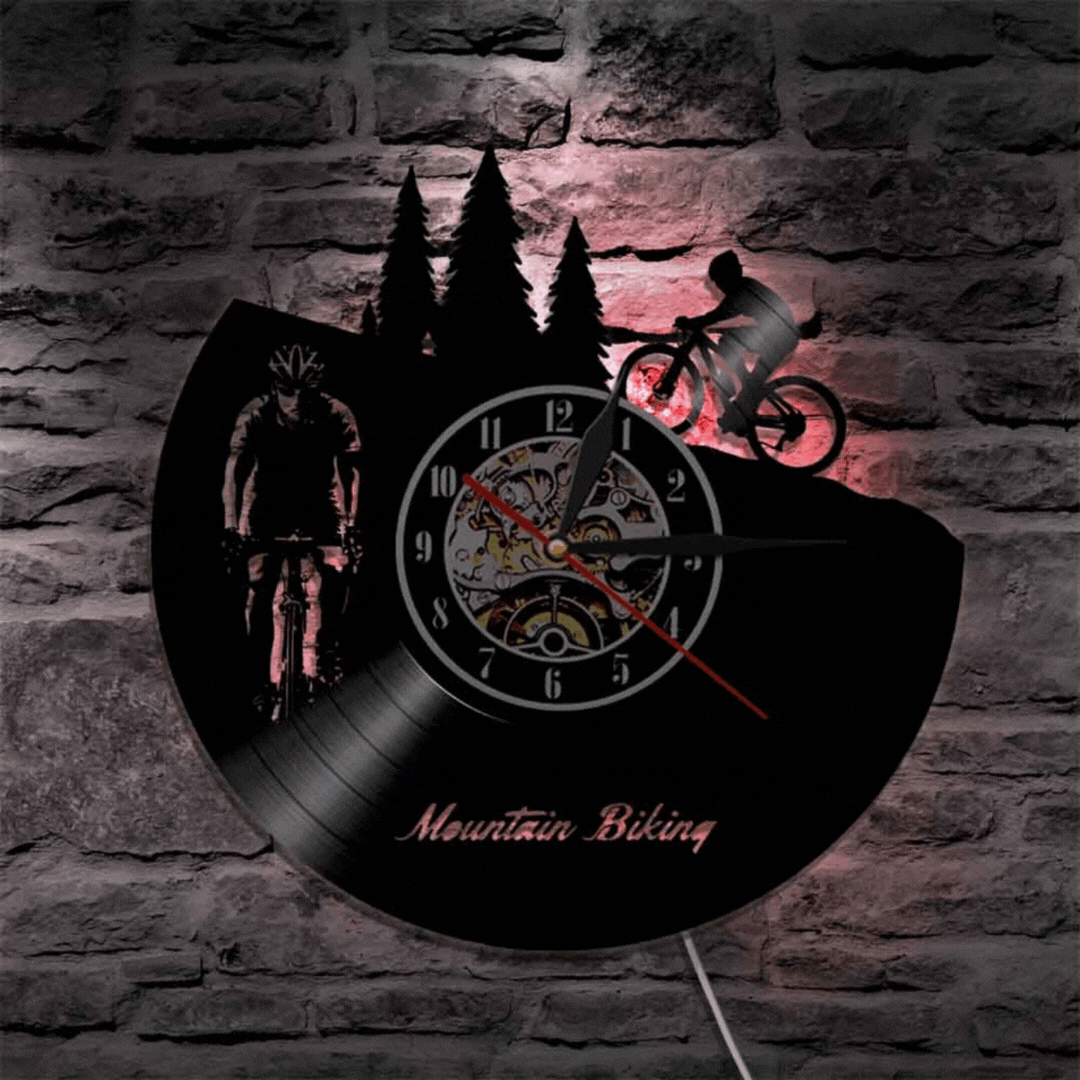 Bicycle Rider Silhouette Vinyl Clock