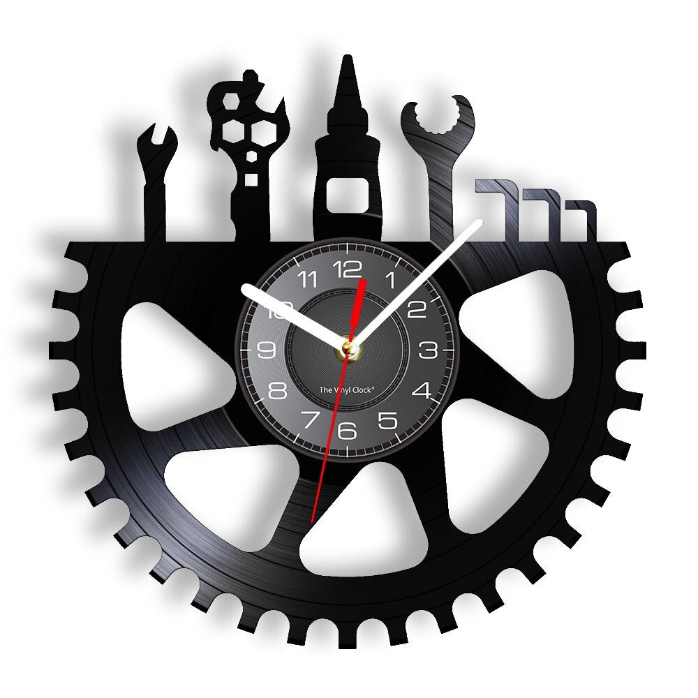 Bicycle Tools Vinyl Clock