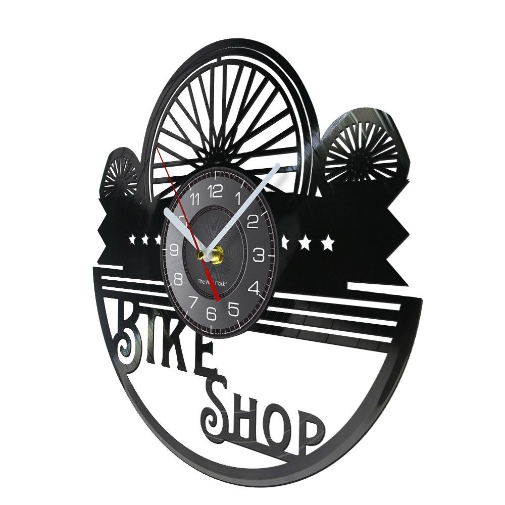 Cycolinks Bike Shop Sign Vinyl Clock - Cycolinks