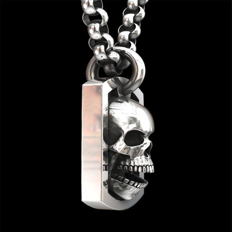 3D Skull Tag Necklace