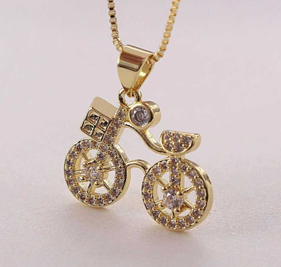 Cycolinks Copper Gold-plated Bicycle Pendant - Cycolinks