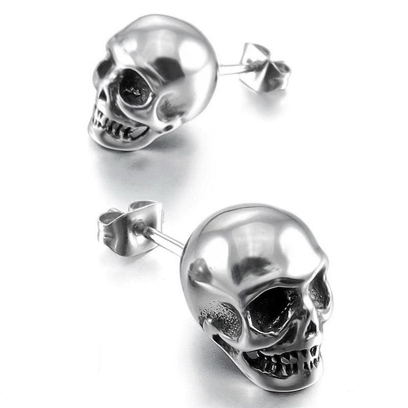 Cycolinks Punk Skull Stud Earrings - Cycolinks